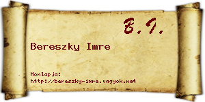 Bereszky Imre névjegykártya
