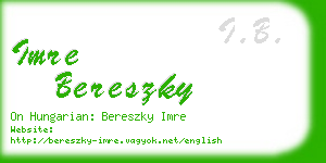 imre bereszky business card
